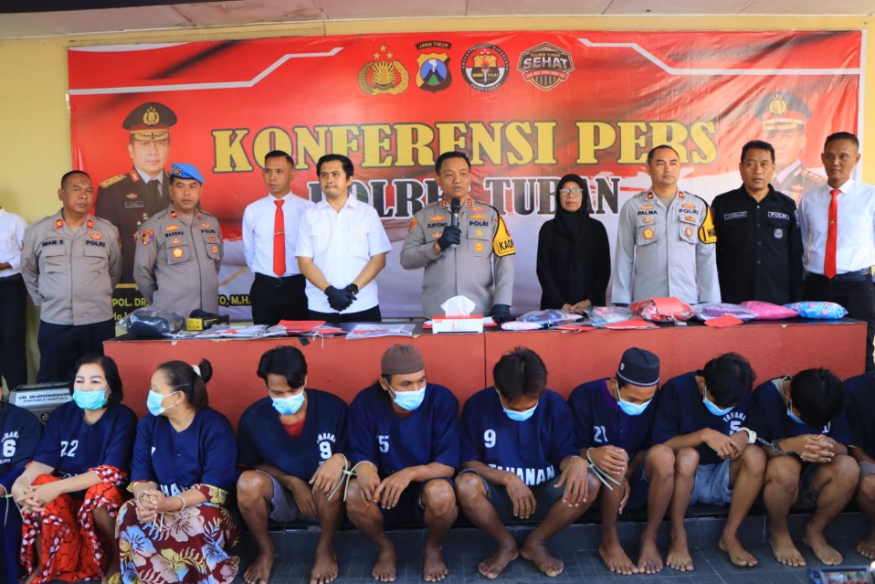 Polres Tuban Berhasil Ringkus 6 Pelaku Curanmor, 9 Unit Motor Diamankan