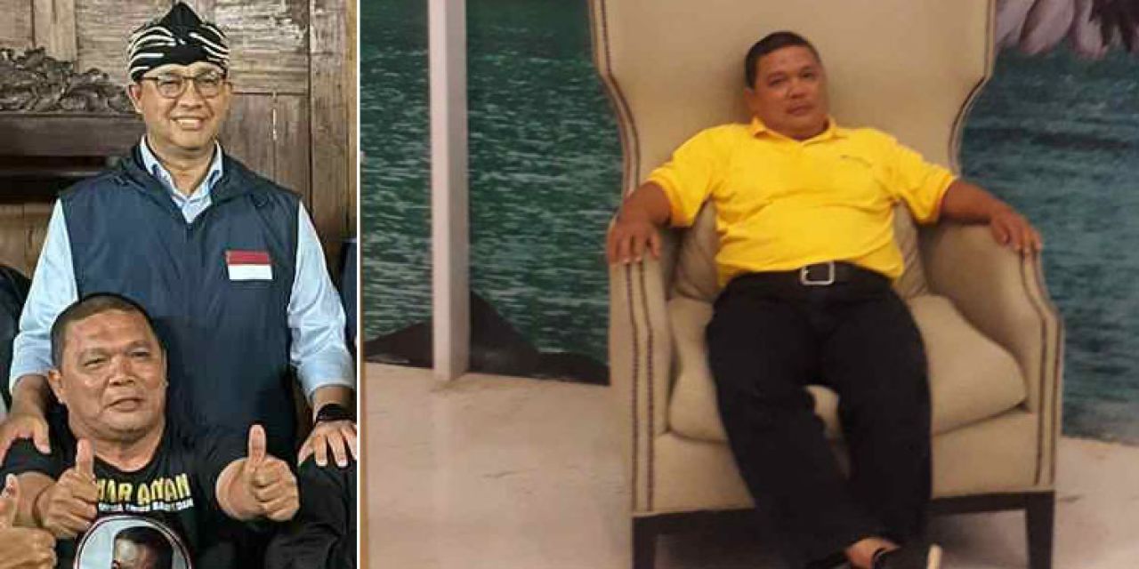 Deseri Wijaya Tambunan, kader Partai Golkar sekaligus caleg Partai Golkar Dapil Jateng XI (Banyumas dan Cilacap) berfoto dengan Anies Baswedan. (Foto: Istimewa)