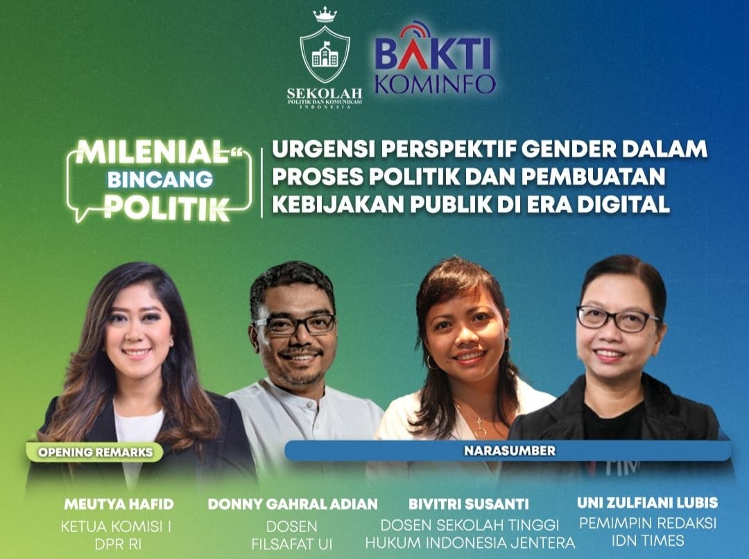 Acara diskusi Milenal Bincang Politik bertajuk Urgensi Perspektif Gender Dalam Proses Politik dan Pembuatan Kebijakan Publik di Era Digital, yang diselenggarakan di Jakarta, Jumat (5/8). 
