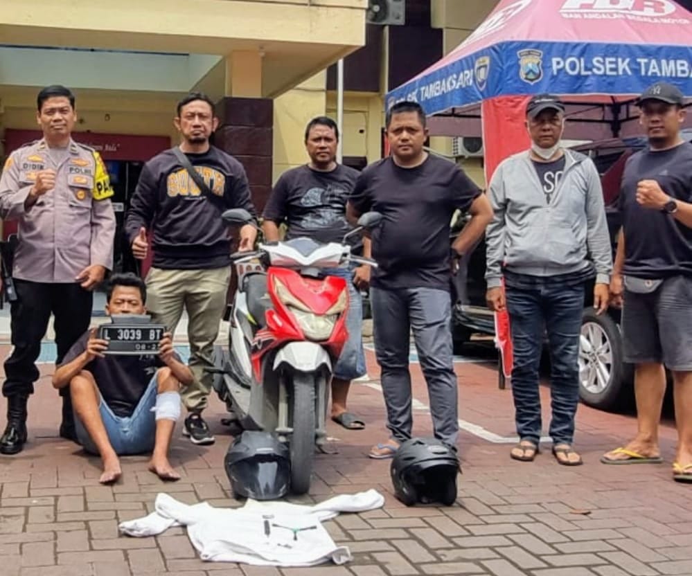 Akibat Melawan, Satu Pelaku Curanmor Diterjang Timah Panas Unit Reskrim Polsek Tambaksari