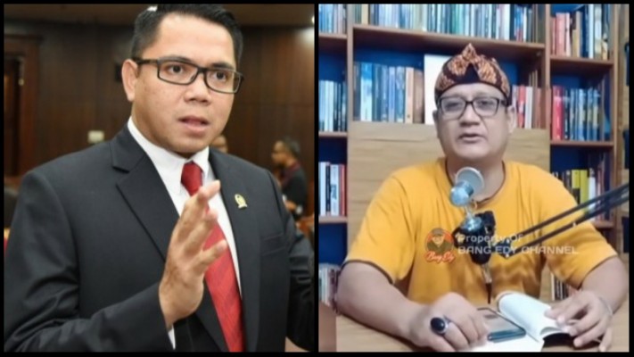 Anggota Komisi III DPR RI Arteria Dahlan (kiri) dan Pegiat Media Sosial Edi Mulyadi (kanan) Foto: Ist